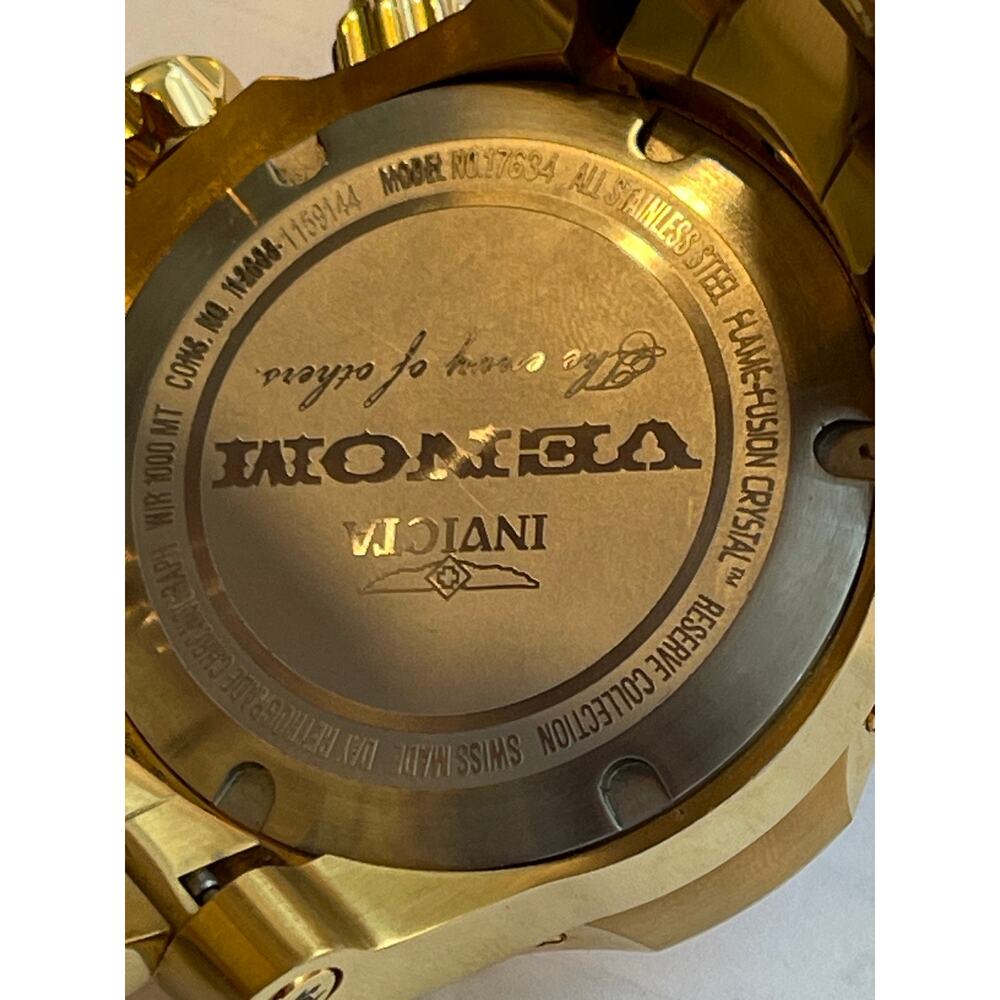 Invicta Venom Chronograph Black Dial Gold-plated Men's Watch 17634 - Picture 7 of 10